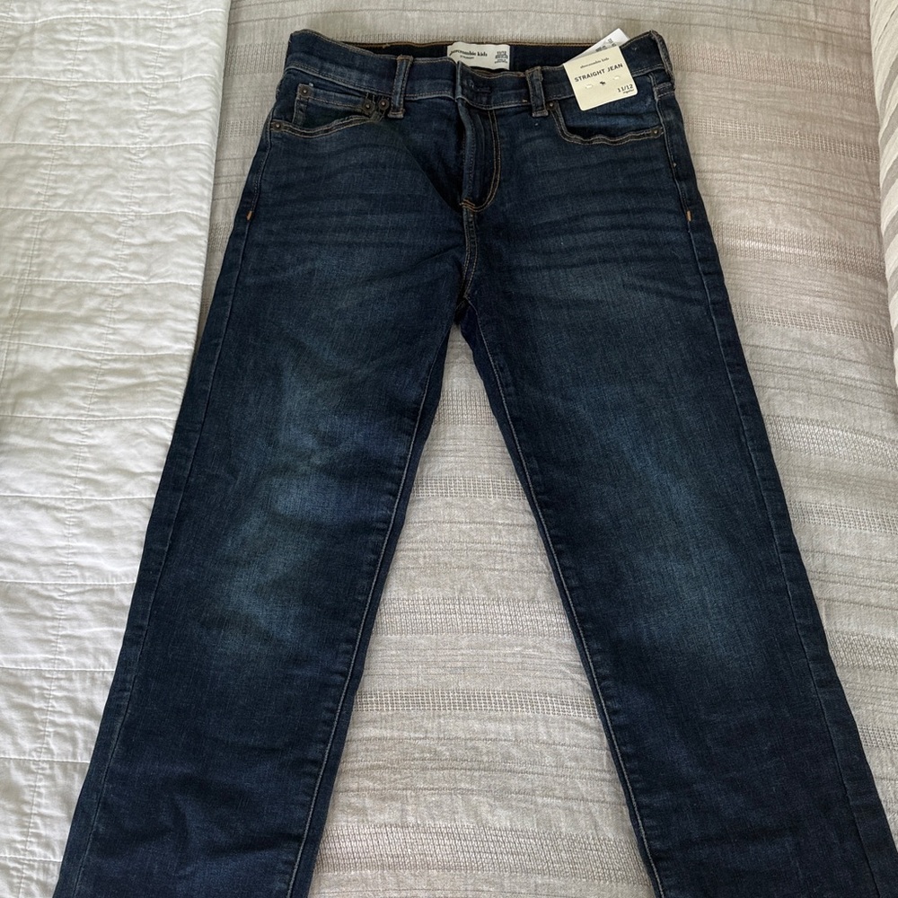 abercrombie kids Navy Indigo Straight-Leg Jeans